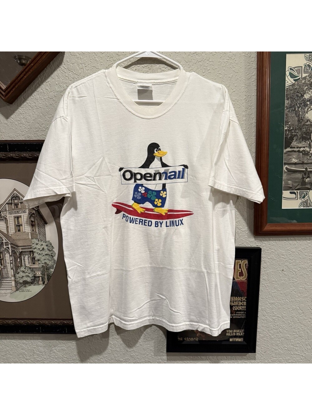 Vintage 90s Ultra RARE OpenMail Powered By Linux Tech Computer Men’s Shirt Large